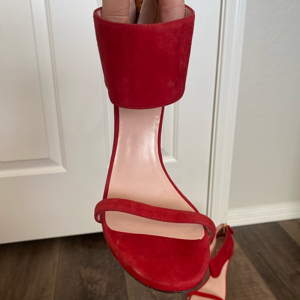 Stuart Weitzman Red Suede Heels - Picture 10 of 16